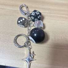 1pc Unisex Fashionable Lucky Dice Keychain, New Multi-Sided Dice Pool Ball Phone Case Bag Car Key Chain Pendant Car Accessories Bag Charm - Multicolor - View 5