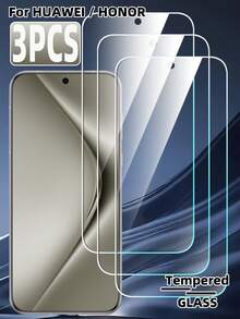 3pcs Tempered Glass Screen Protector, Compatible With Huawei/Honor, High Definition, High Transparency, High Hardness, Anti-Fall, Anti-Scratch, Anti-Fingerprint, Easy Installation, No White Edges, No Bubbles, Phone Case Friendly - Clear - View 15