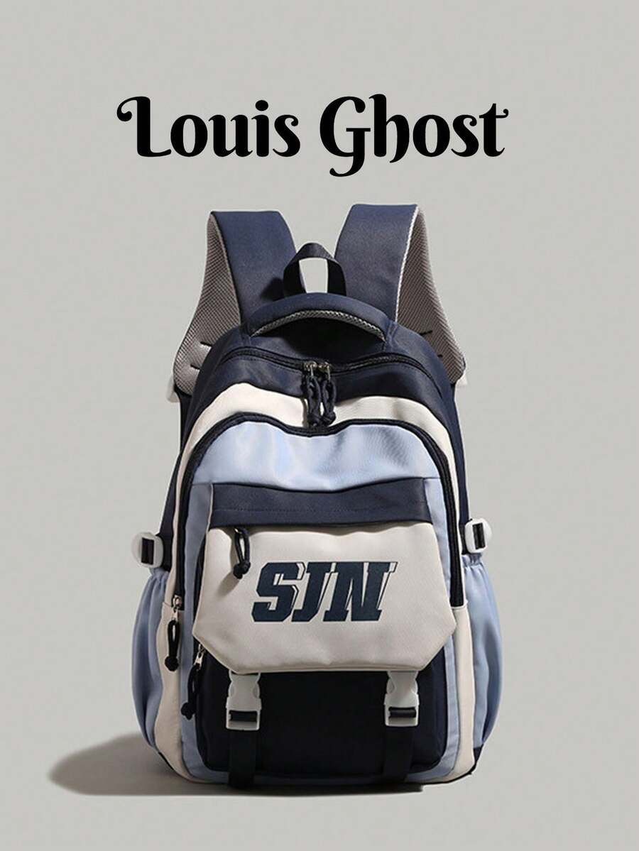 [ Backpack | Multi-Color Options . Versatile For Campus & Commute]Organized Storage. Thickened Back Padding + Adjustable Shoulder Straps, Comfortable To Wear Without Shoulder Pressure; Suitable For Daily Commute, Short Trips, Classes And Self-Study. - Multicolor - View 1