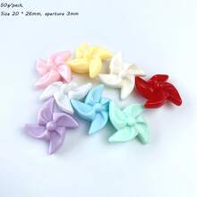 20pcs-25pcs Acrylic AB Color Windmill Beads DIY Mobile Phone Chain Keychain Bead Accessories Material Bulk Bead Wholesale - Multicolor - View 10