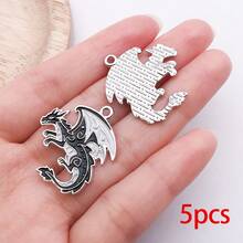 5/12 piezas Dijes de esmalte gótico Dragón Cuervo Murciélago Gato Polilla Rosa Lápida Colgantes para DIY Halloween Pulsera Collar Pendiente Suministros para hacer joyas - Negro - Ver 16
