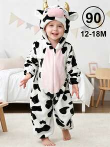 1pc Baby Cartoon Animal Pattern Long Sleeve Zipper Cute Comfortable Outfit, Unisex Baby Clothing, Suitable For Daily Wear And Holiday Gifts - Multicolor - View 34