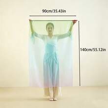 2 Sets Chiffon Worship Flags, Used For Church Worship Dance Flags, With Telescopic Pole And Semi-Circular Angel Wings Dance Props, Suitable For Outdoor Stage Performance And Religious Activities - Multicolor - View 3