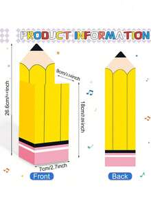 12/6/1pc Back To School Student Gift Pencil Box - Back To School Day Classroom Party Snack Box, Suitable For Back To School Party Gift Box, Novelty Small Gift Box And Party Gift Packaging Supplies, First Day Of School, Welcome Back To School, Pencil Shaped Gift Box, Pencil Popcorn Box, Back To School Popcorn Box - Multicolor - View 8