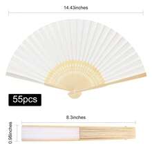 1/2/6件 8.26英吋白色紙製摺疊手扇,可摺疊紙扇,適合婚禮賓客、新娘與嬰兒洗禮小禮品、派對與居家裝飾 - 多款式 - 查看 6