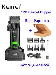 Kemei KM-1386 Men's Hair Clipper, New DLC Blade Hair Trimmer With Charging Base, Professional Salon Use Or Home Haircutting - Black - View 11