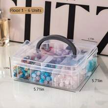 1/3/4/5pcs Portable Compartment Jewelry Storage Box, Multi‑Grid Hand‑Held Travel Organizer, Dust‑Proof Stackable Clear Plastic Container For Earrings Rings Beads Building Blocks Small Sundries, Home & Travel Use - Clear - View 7
