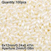 100/200pcs Mixed Color Oval Acrylic Beads, Handmade DIY Jewelry Making Beaded Bracelet Necklace Materials Accessories - Oval Shuttle Bead - View 22