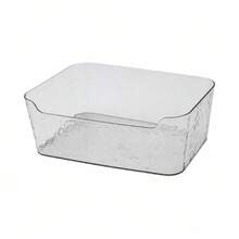 23x15x8.5cm Clear Plastic Rectangular Storage Box, Bathroom Vanity Organizer Tray, Makeup Skincare Holder For Dresser Countertop - Black - View 3
