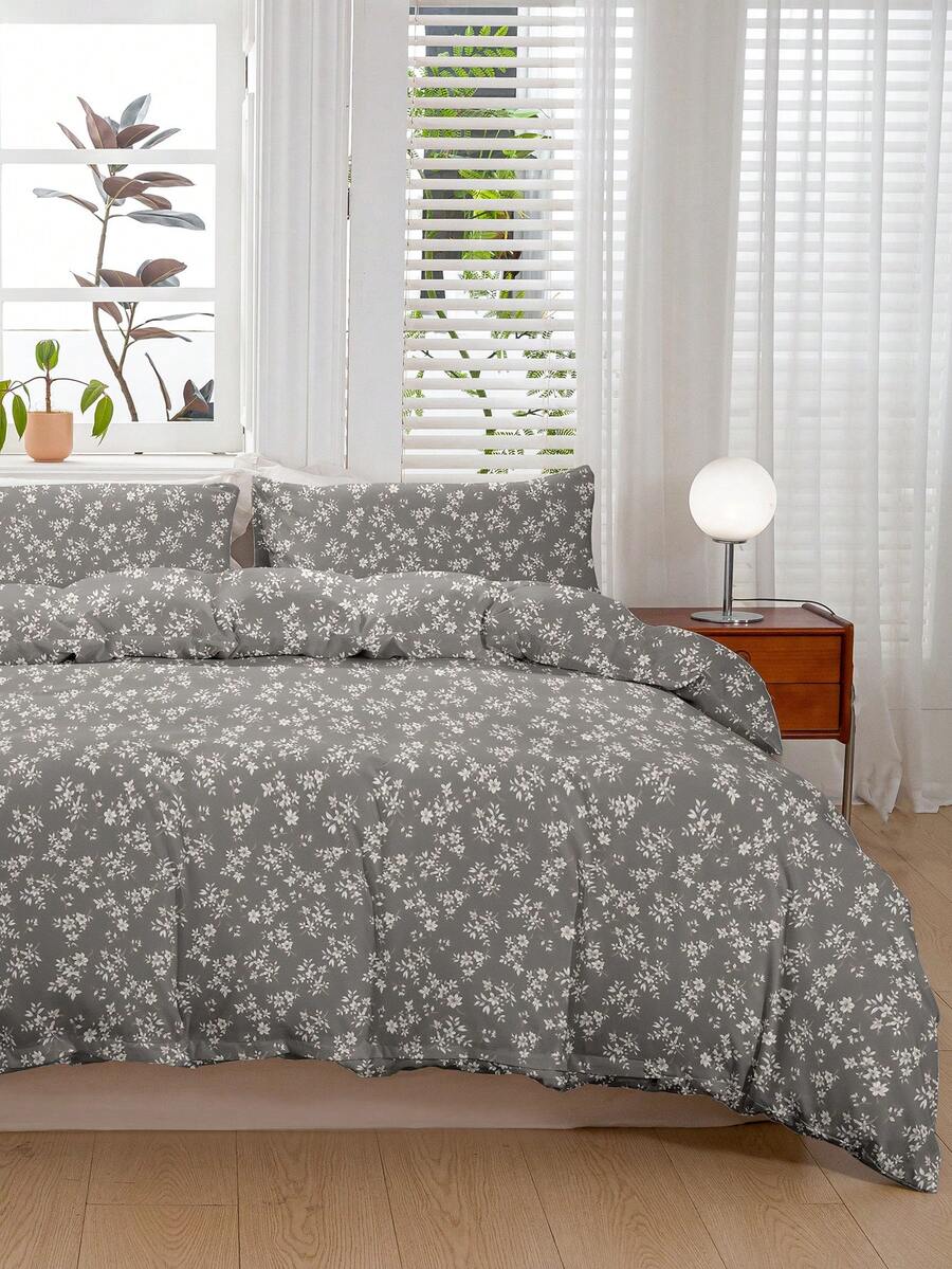 2/3pcs Leaf Floral Pattern Duvet Cover Set, Super Soft Breathable Microfiber, Suitable For All Seasons. Machine Washable, Anti-Pilling/Anti-Shrink/Anti-Wrinkle. Suitable For INS Style And Country Style, King/Queen/Full/Twin Sizes. Suitable For Home, Dorm, Apartment, Guest Room, Rental And Gift. - Multicolor - View 1