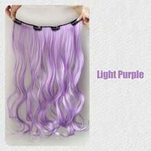 20 Inch Long Wavy Clip-In Hair Extensions, 4-Clip Design For Women, Rainbow Color, Multiple Colors Available, Suitable For Halloween, Christmas, Music Festivals And Other Holiday Occasions, Easy To Use - Multicolor - View 12