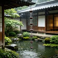 Minimalist Round Cup Rainwater Collector With Hanging Chain - Cups and Rain Chains - View 1