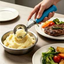 Trigger Release Ice Cream Scoop Stainless Steel Fruit Baller For Home Cafe - Blue - View 4