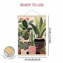 1幅波西米亚风格室内植物帆布墙画 - 现代装饰风景海报，经典室内墙面装饰，适用于客厅、卧室、浴室、餐厅，不含画框 - 彩色 - 查看 17