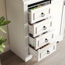 Tall Cabinet With Tipover Protection And Snack Shelf, White Finish - 白色 - 查看 6