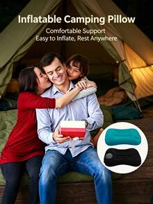 1/2pcs Set Neutral Style 8-Color Inflatable Waterproof Camping Pillow, Neck Support, Machine Washable, Hiking Gear, Foldable Travel Pillow, Includes Eye Mask And Earplugs Set, Summer Travel Vacation Essential, Mother's Day/Father's Day Gift (Random Style) - Multicolor - View 5