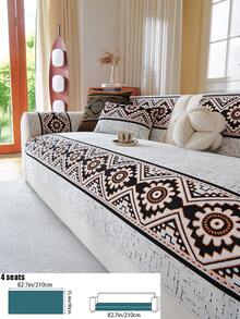 1PC All-Season Bohemian Style Chenille Non-Slip Sofa Cushion, Backrest Cushion, Armrest Cushion, Pet-Friendly, Machine Washable, Suitable For 1/2/3/4/5 Seater And Multi-Size Sofa Decoration, Perfect Choice For Home Decor, Perfect Gift For Family And Friends - Beige - View 11