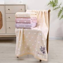 Extra-Large Absorbent Bath Towels With Adorable Embroidered Small Flowers Hotel & Home Use Bath Towel Sets Wholesale & Custom Orders - Yellow - View 2