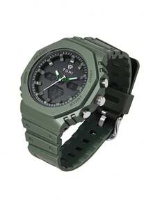 TOMI Dry Battery Personalized TPU Material Minimalist Dual-Core Sports Watch Dual Display Electronic Watch Suitable For Daily Life Holiday Gift - Green - View 5