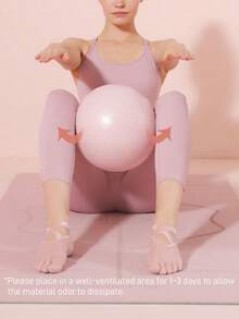 1PCPremium Mini Pilates Ball, Anti-Burst Small Yoga Exercise Ball For Core Workout, Postpartum Recovery & Flat Stomach - Pink - View 3