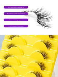 10 Pairs Fish Tail Style False Eyelashes, Gradient Lengthening Design For Eye Tails, Softly Elongating Eyes For A Fresh And Natural Look - View 8