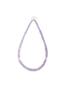 [VE]1pc High-Quality S925 Sterling Silver Bolivian Sky Realm Amethyst Bead Chain, Paired With Himalayan White Crystal, Corresponding To Third Eye And Crown Chakras, Wisdom And Focus, Relieves Anxiety. Suitable For Mental Workers, Students And Exam Takers. Natural Jewelry Colors Random. - Necklace - View 4