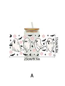 Halloween Cup Stickers Halloween Series Friction Transfer Film Long-Lasting UV DTF Cup Body Stickers Cute Ghost Pumpkin Skull Waterproof Friction Transfer Mug Stickers Decals, Suitable For Cup Handmade DIY, Party Gifts, Autumn Halloween Party Decoration, Autumn Home Decor - Multicolor - View 8
