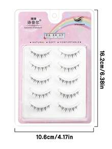 5 Pairs Cartoon Flame Lower Eyelashes, Thin And Soft Lower Eyelashes, Naturally Enlarging Eyes, Full Lash, Transparent Stem For Comfortable Wear, No Heavy Feeling - Black - View 6