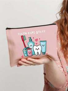 Funny Dental Care Makeup Bag - "Dental Care Supplies" Makeup Bag, Cute Cartoon Dental Care Makeup Bag, Portable Travel Toiletry Bag With Zipper, Makeup Bag For Dental Hygiene Products, Funny Oral Care Storage Bag Suitable For Women And Men, Can Hold Toothbrush, Toothpaste, Etc. - Imaginative And Educational Design - Perfect For Travel, Beach, Commute, Ideal Gift For Dental Hygiene Professionals And Travel Enthusiasts - Multicolor - View 18
