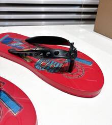 CL Explosion Red Rivet Sole Non-Slip Flat Heel Clip Foot Beach Sandals Outdoor Couples - 紅花 - 查看 6