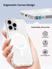 KOOLIFE Magnetic Transparent Phone Case Compatible With Apple 17/17Pro/17ProMax/16/16Pro/ProMax Air, Luxury Transparent Shockproof Protective Shell, Dual-Layer Hybrid TPU+PC Slim Elegant Cover - White - View 7