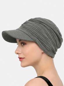 1pc Women's Pleated Brim Flat Top Sun Caps,Wide Brim Beach Hats For Women, Lightweight UV Protection Headscarf Hat, Fashion All-Match Headwear Summer - Multicolor - View 12