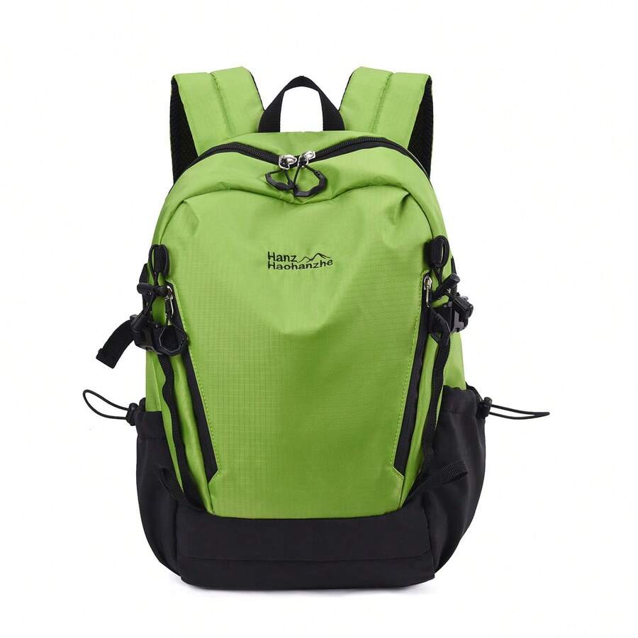 Outdoor Colorblock Lightweight Waterproof Travel Hiking Backpack, Unisex Casual Sports Functional Backpack - Green - View 1