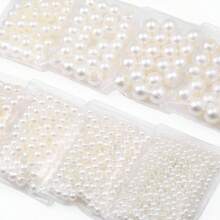 10-200pcs Beige Large Hole Faux Pearl Acrylic Beads DIY Jewelry Making Bracelet, Necklace, Keychain Pendant Other Handicraft Material Accessories - Large Hole Faux Pearl - View 7