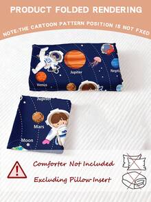 2/3件套太陽系被套組，全尺寸，太空主題床上用品套裝，適合兒童、青少年與成人，宇宙行星床品套裝 - 彩色 - 查看 4
