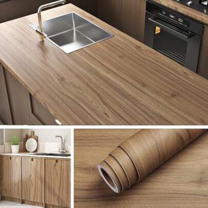 Contact Paper Peel And Stick Countertops Natural Wood Countertop Contact Paper Waterproof Wallpaper Counter Top Covers Vinyl Wrap For Cabinets Desk Laminate Sheets 15.8x78.8