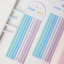 1 Pack 160 Pcs Transparent Gradient Blue Thin Strip Sticky Notes, Minimalist Long Washi Tabs Page Markers For Journal Book Annotation DIY Craft - Blue - View 1