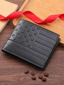 1pc Men's Wallet New Design Multi-Slot Creative Fashion Embossed Horizontal Business Short Casual Wallet Brown Coffee Color - Wallet - View 2