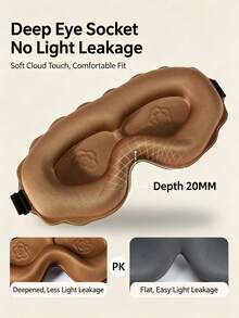 1PC Full Coverage 3D Contoured Sleep Eye Mask, Light Blocking, Breathable, Deep Eye Cavity, Non-Pressure, Eye Protection, Factory Wholesale - A - View 5