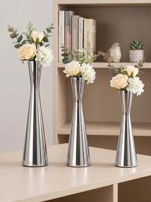 Vase/Small Vase, Elegant Metal Vase, Metal Structure - No Need To Worry About Falling, Perfect Home Decor. Cone-Shaped Vase Suitable For Wedding Table Centerpiece, Candlelight Dinner Table Decor, Room Decor, Gift For Good Friends - Elegant Style - View 11