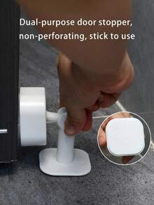 1pc Rotatable Anti-Collision Door Stopper Without Drilling, For Both Wall-Mounted And Ground-Mounted Doors Best - Black - View 3