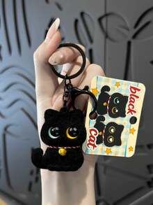1pc Cute Siamese Cat Keychain With Small Bell, Creative PVC Flocked Keychain Accessory, Bag And Wallet Decoration, Ideal Birthday Gift, Holiday Gift, Party Favor - Multicolor - View 10