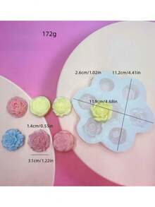 1pc 7-Hole Flower Succulent Aromatherapy Candle Silicone Mold, Decorative Small Flower DIY Car Plaster Ornament Silicone Mold - White - View 3