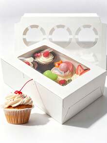 Hộp đựng bánh cupcake 8/4/1 có cửa sổ, hộp đựng bánh 12 cốc, hộp đựng bánh lớn thích hợp làm quà tặng sinh nhật, đám cưới, ngày lễ tình nhân - Hồng - Xem 17