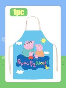 Peppa Pig Cartoon Household Waterproof Four-Piece Waterproof And Oil-Repelling Fabrics Wide Collar Tieless Design Anti-Dirt And Protection Garment For Cooking, Baking, Handicraft Painting, And Kitchen Cleaning Adult Cartoon Apron - Multiple Styles - View 7