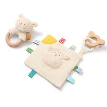 Newborn Commemorative Rattle, Cute Shaped Baby Grip Rattle Toy, Infant Grip Training Toy, Newborn Gift, Full Moon Commemorative Gift, Early Education Sheep Anti-Tear Toy, Baby Hand-Eye Coordination Tactile Toy, Multi-Function Sensory Toy, Christmas Halloween Gift, Soft And Easy To Grip, Fluffy Comfort Blanket Rattle Set - Multicolor - View 17