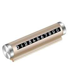 1PC Premium Metal Rotatable Car Temporary Parking Card | Durable Aluminum Phone Number Plate Sticker - A - View 9