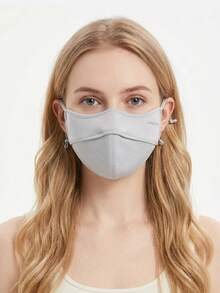 CAMEL CROWN Masker Tabir Surya Tiga Dimensi untuk Wanita, Masker Pelindung Matahari Anti-Ultraviolet Hitam dari Sutra Es Dingin untuk Pendakian Gunung - Abu Bulan Dingin - View 2
