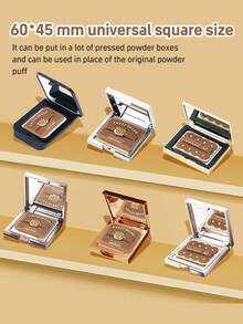Amortals X TUNEE GOODS 2Pcs Bakery Rectangular Flocked Powder Puffs – Dense Soft Short Velvet, Skin-Friendly Even Powder Application, Replacement Sponge For Rectangular Pressed Powder Case, Cute Cartoon Design For Daily Makeup, Viral Trending Cosmetic Accesso - Chocolate Brown - View 6
