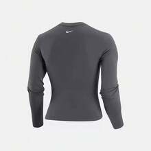 Nike Atasan Lengan Panjang Latihan Klasik Bermotif Pro Dri-FIT untuk Wanita - Grey - View 3